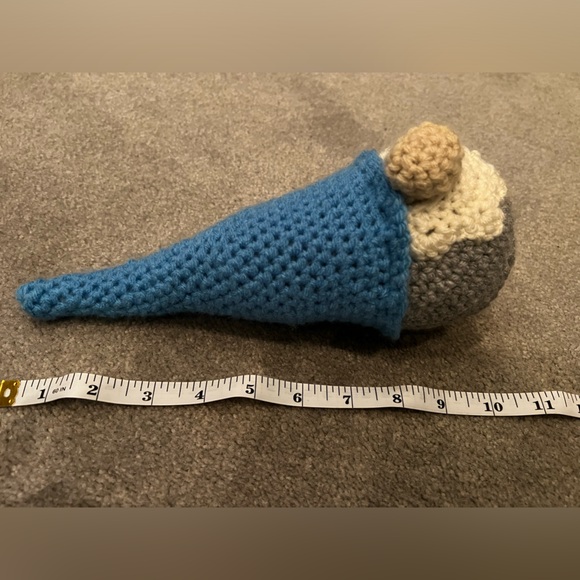 3/$50 Hand Crocheted Scandinavian Christmas Gnome Blue & Gray! - Picture 9 of 10